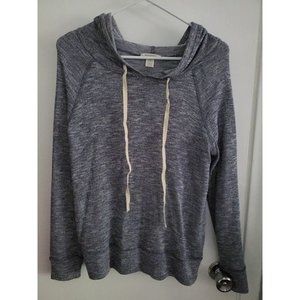 Large Bozzolo Heather Gray Sheer Hooded Shirt